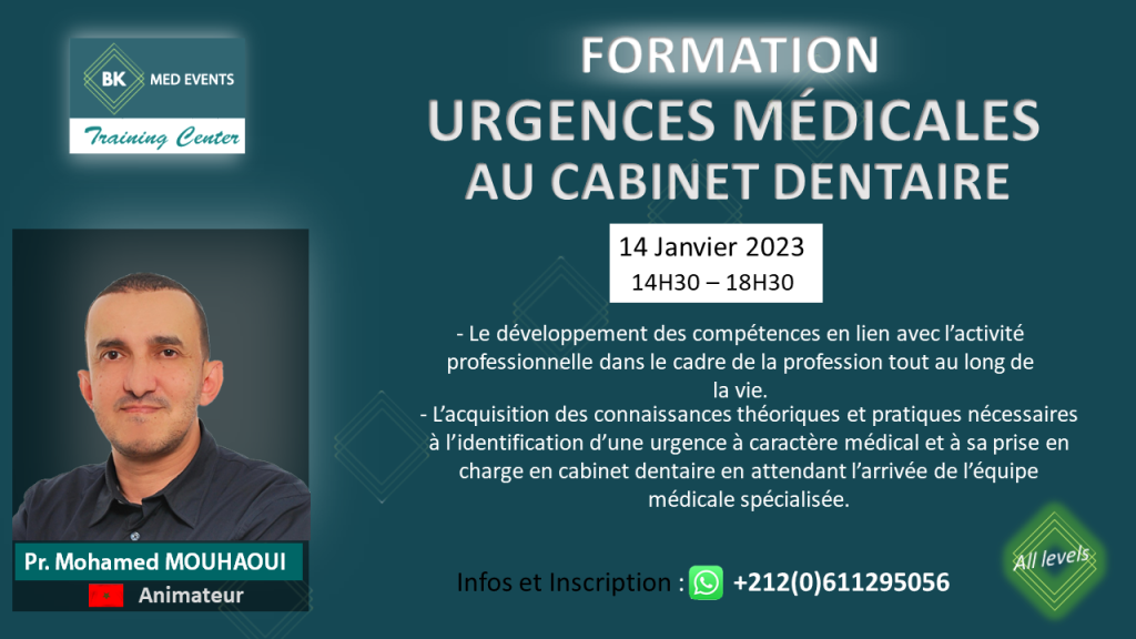 Urgences médicales au dentaire BKMED EVENTS