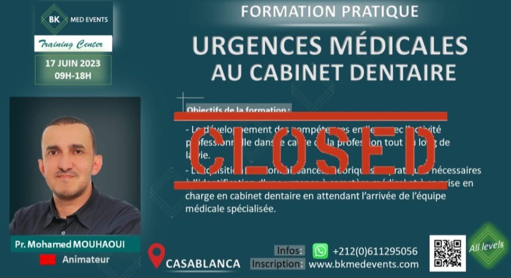 Les Urgences Médicales au Dentaire. BKMED EVENTS